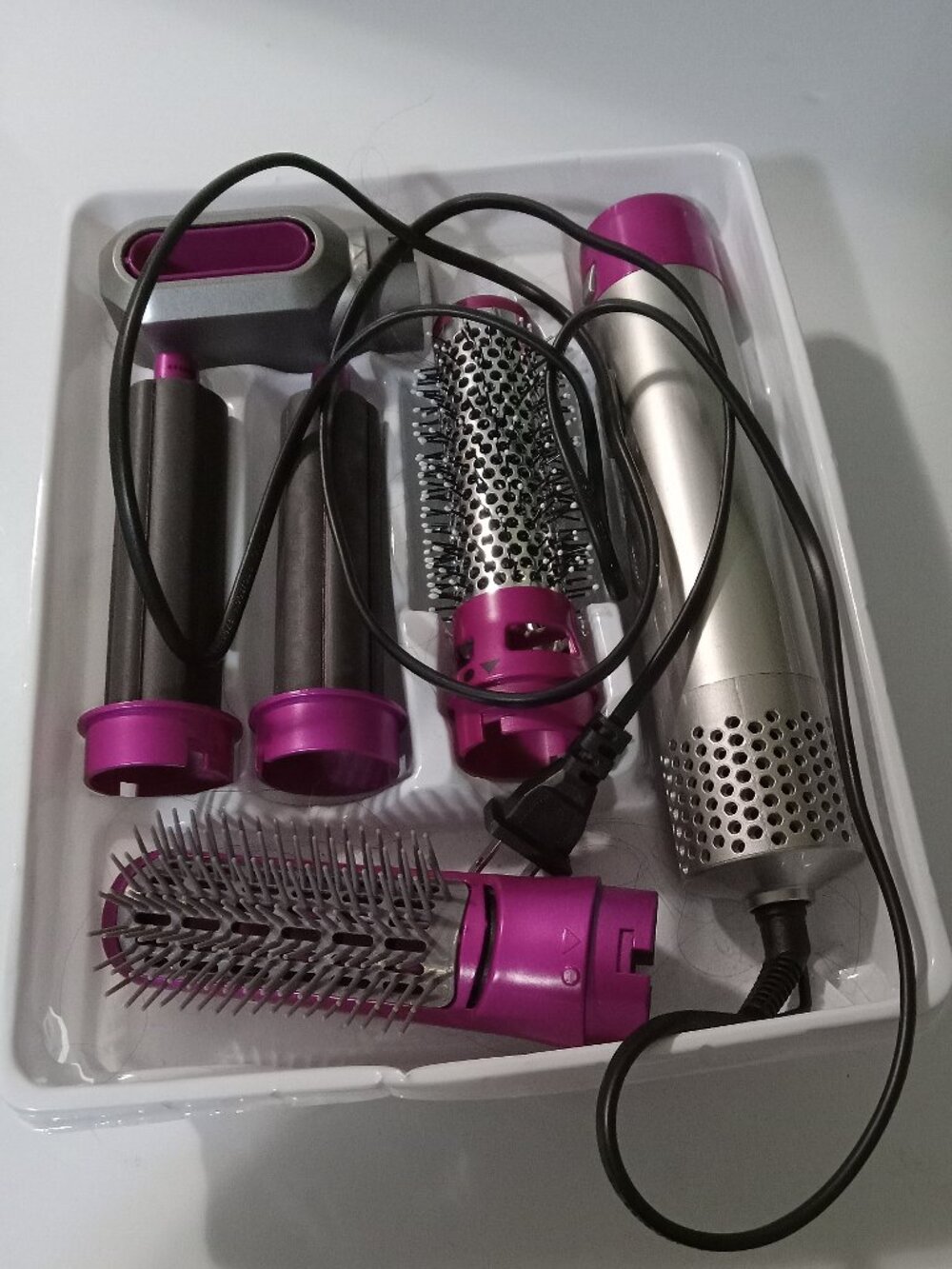 Drumstone 5-in-1 Hot Air Brush Hair Styler for Women – Pink Airwrap